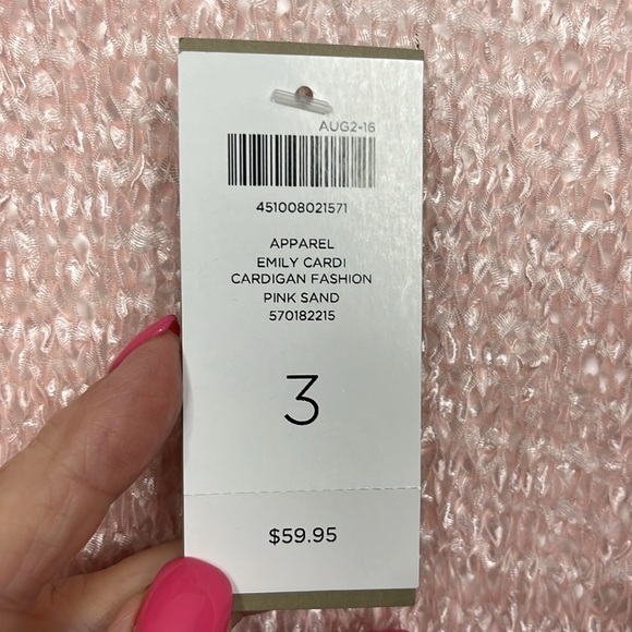 Chico’s Womens Emily Cardigan 3 (XL) Pale Pink Open Front Loose Knit Elegant NWT - Picture 3 of 11